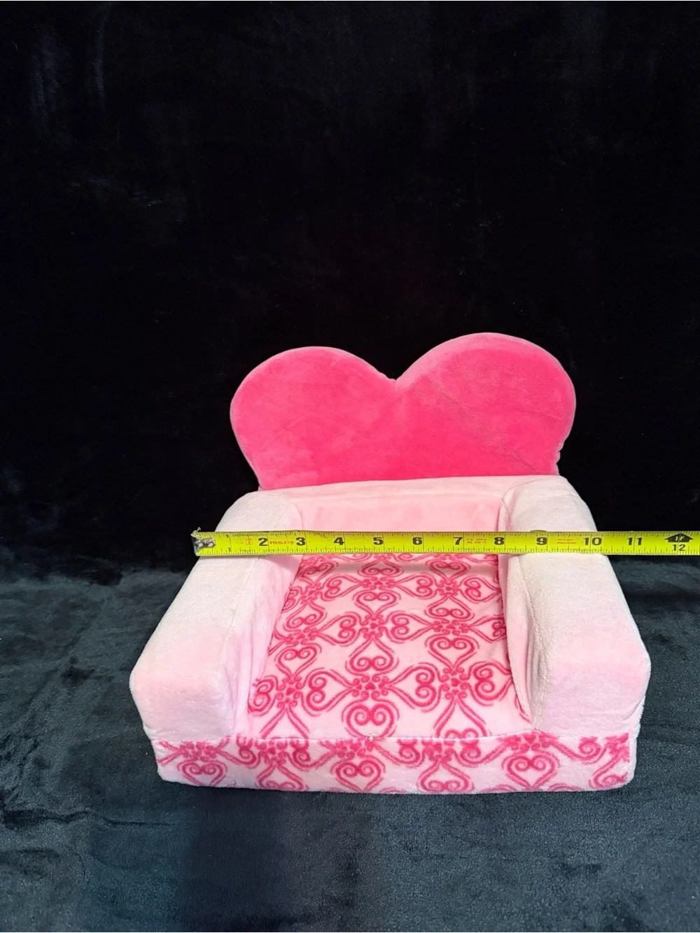 Build-A-Bear Pink Heart Plush Foldable Bed Chair Can be used for 18” Dolls